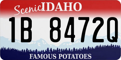 ID license plate 1B8472Q