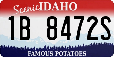 ID license plate 1B8472S