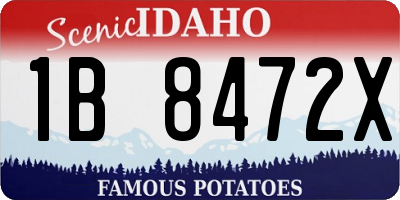 ID license plate 1B8472X