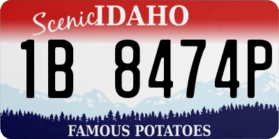 ID license plate 1B8474P