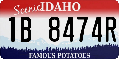ID license plate 1B8474R