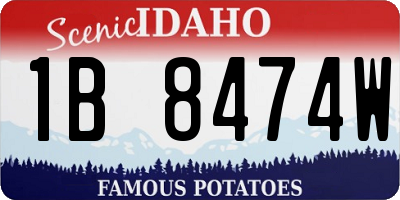 ID license plate 1B8474W