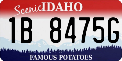 ID license plate 1B8475G