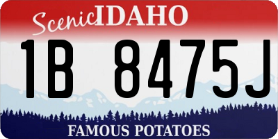 ID license plate 1B8475J