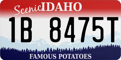 ID license plate 1B8475T