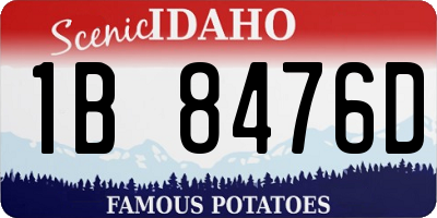ID license plate 1B8476D