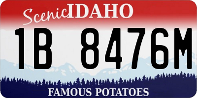 ID license plate 1B8476M