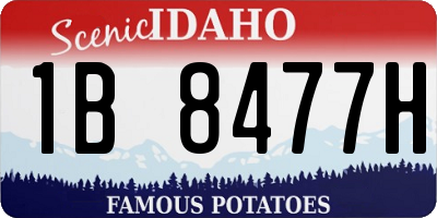 ID license plate 1B8477H