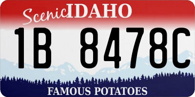 ID license plate 1B8478C