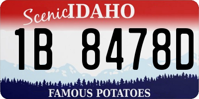 ID license plate 1B8478D