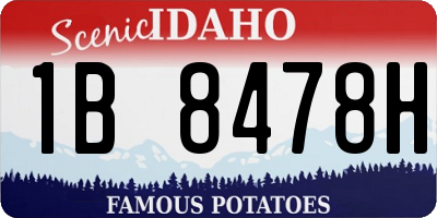 ID license plate 1B8478H