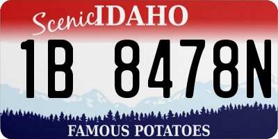 ID license plate 1B8478N