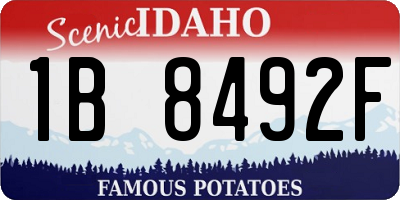 ID license plate 1B8492F