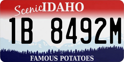 ID license plate 1B8492M