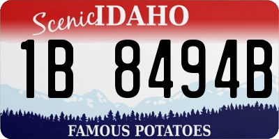 ID license plate 1B8494B