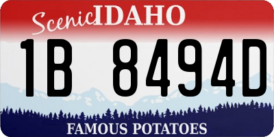 ID license plate 1B8494D