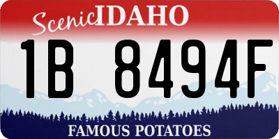 ID license plate 1B8494F
