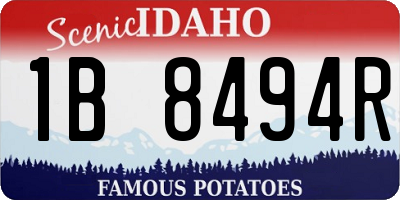 ID license plate 1B8494R