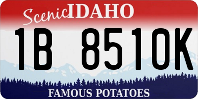 ID license plate 1B8510K