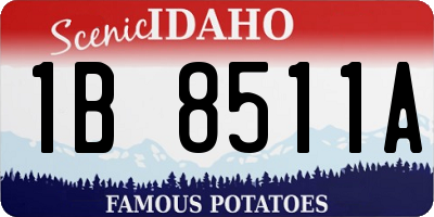 ID license plate 1B8511A