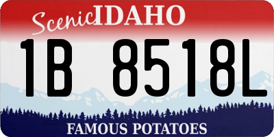 ID license plate 1B8518L