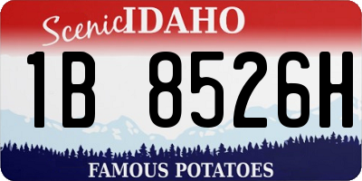 ID license plate 1B8526H