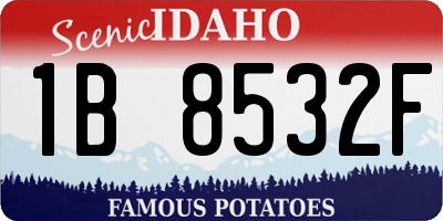 ID license plate 1B8532F