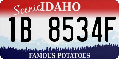 ID license plate 1B8534F