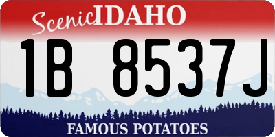 ID license plate 1B8537J