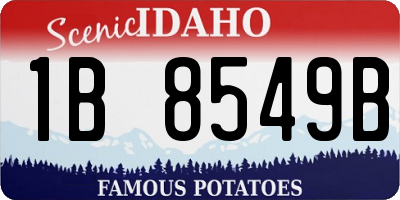 ID license plate 1B8549B