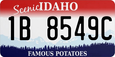 ID license plate 1B8549C