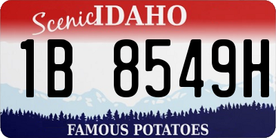 ID license plate 1B8549H