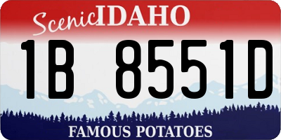 ID license plate 1B8551D