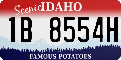 ID license plate 1B8554H
