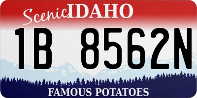 ID license plate 1B8562N