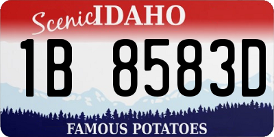 ID license plate 1B8583D