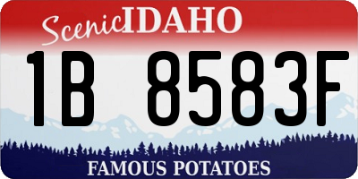ID license plate 1B8583F