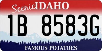 ID license plate 1B8583G
