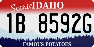 ID license plate 1B8592G