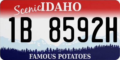 ID license plate 1B8592H