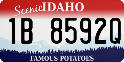 ID license plate 1B8592Q