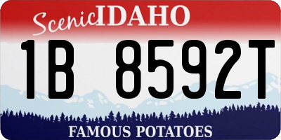 ID license plate 1B8592T
