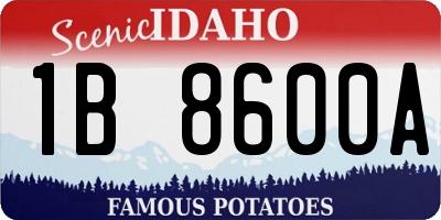 ID license plate 1B8600A