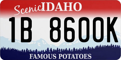 ID license plate 1B8600K