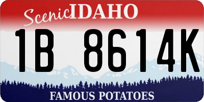 ID license plate 1B8614K