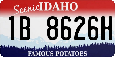ID license plate 1B8626H