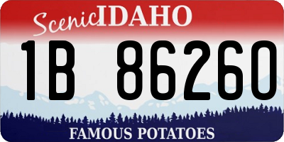ID license plate 1B8626O