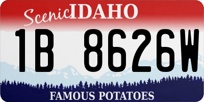 ID license plate 1B8626W