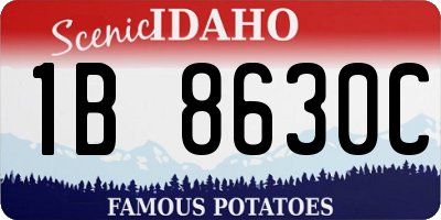 ID license plate 1B8630C