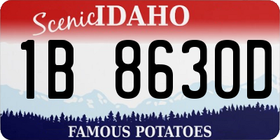 ID license plate 1B8630D